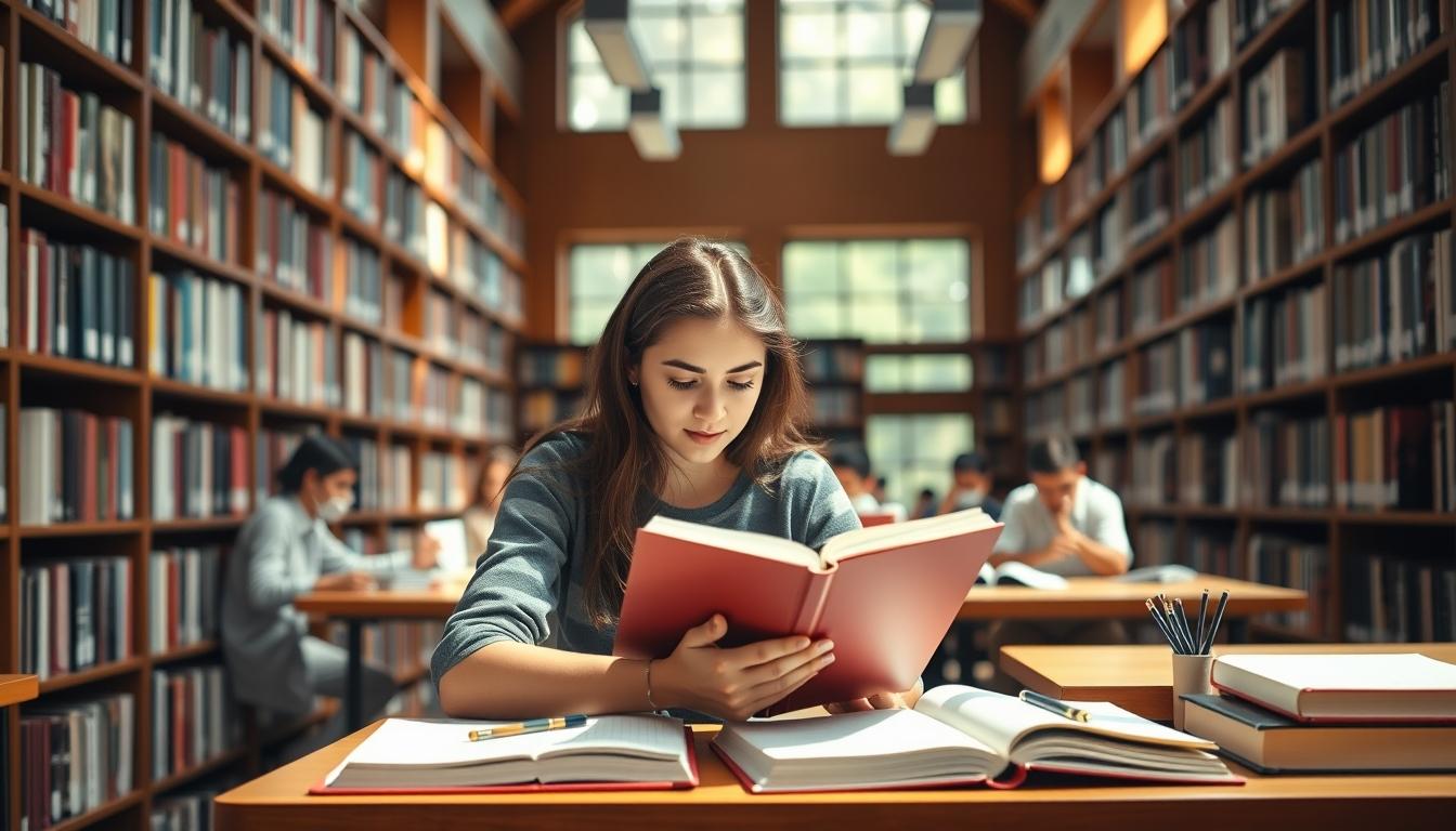 Students studying together in modern classroom