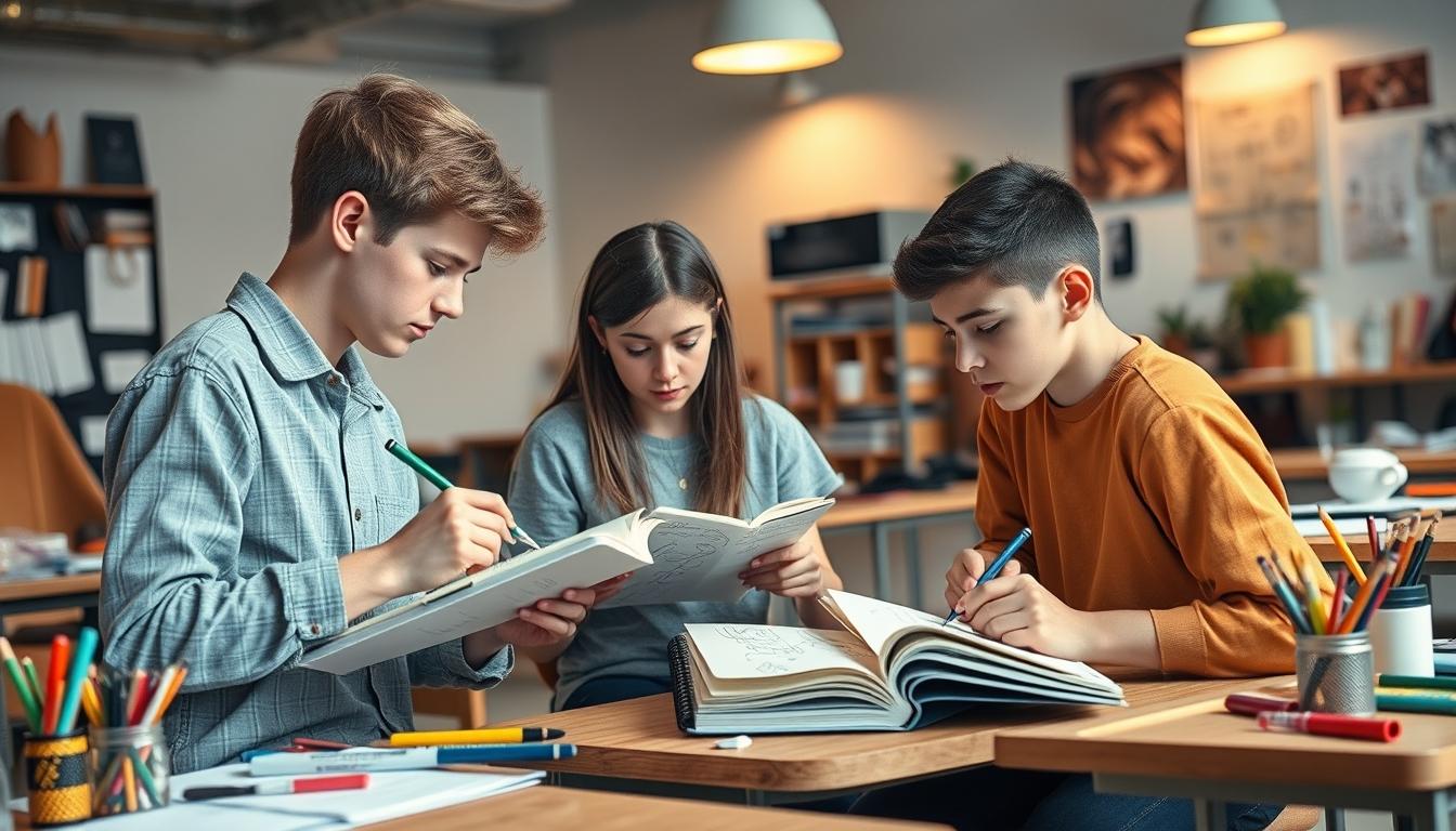 Students working in research laboratory